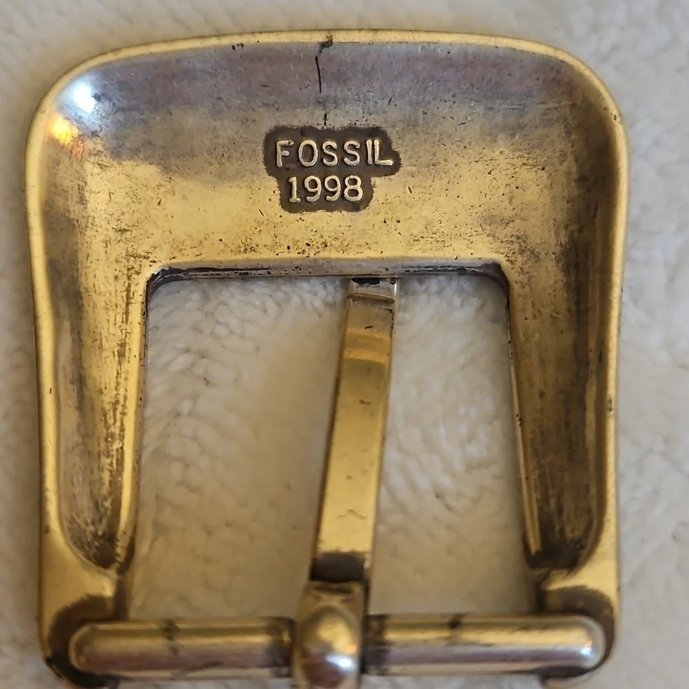 Vintage FOSSIL 1998 Metal Belt Buckle